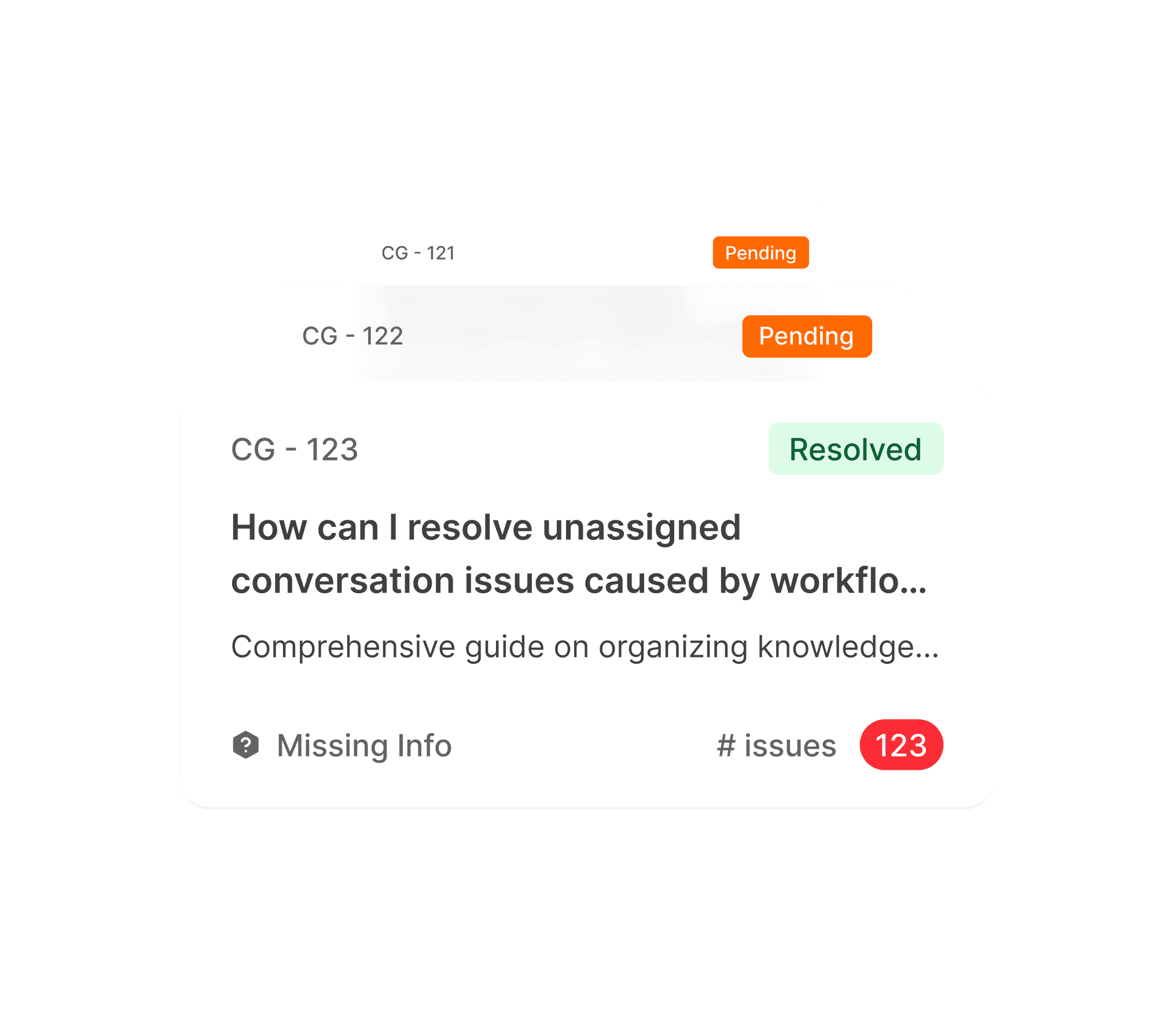 Escalation queue with resolved and pending tickets